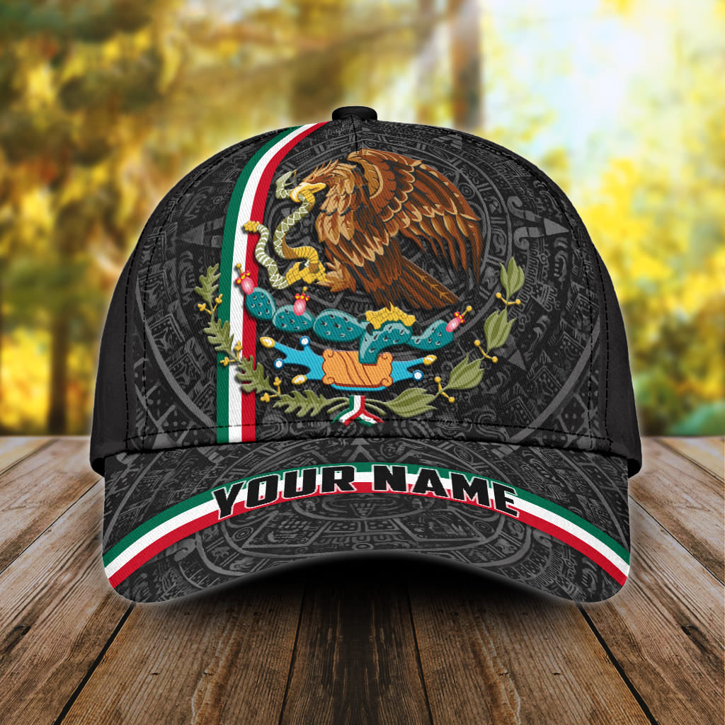 Personalized Mexico 3D Full Print Classic Cap, Aztec Pattern Baseball Hat Cap For Him, Aztec Cap Hat CO0142