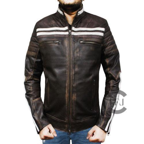 Retro Motorcycle Leather Jacket for Men